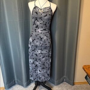 NWT Wild Fable Sheer Gray Floral Midi Dress Small